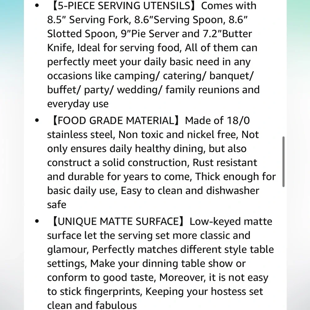 5 piece stainless steel serveware set